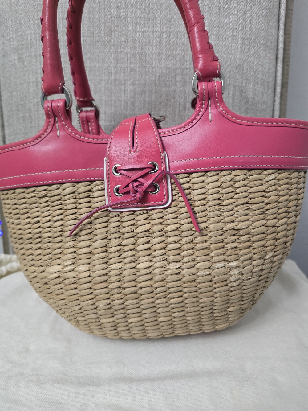 Vintage Coach Hamptons Straw Basket Bag - Picture 2 of 13